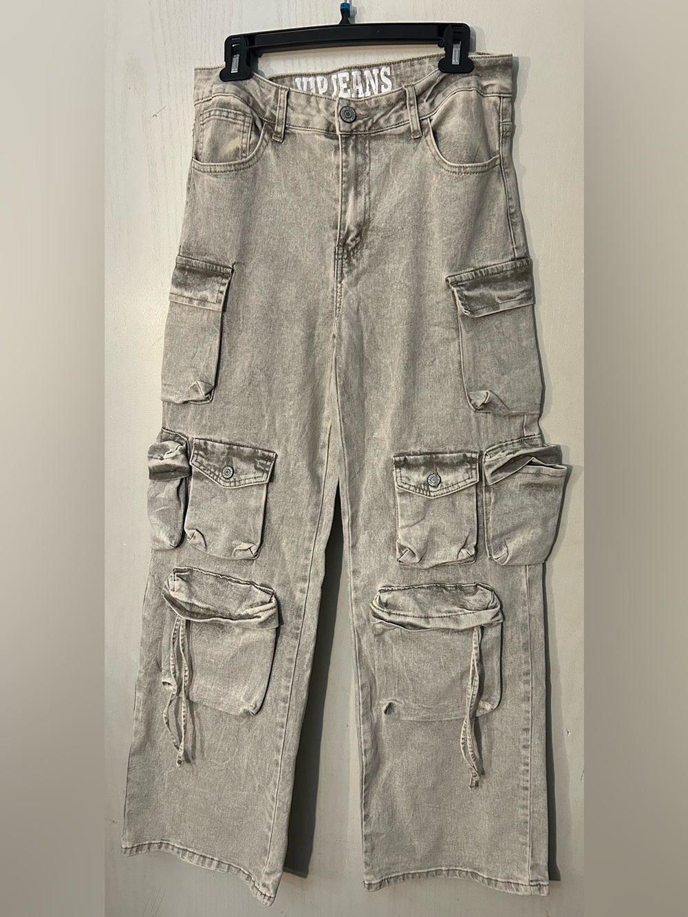 VIP Jeans Multi Pocket Cargo Jeans Y2K Wide Leg Utility